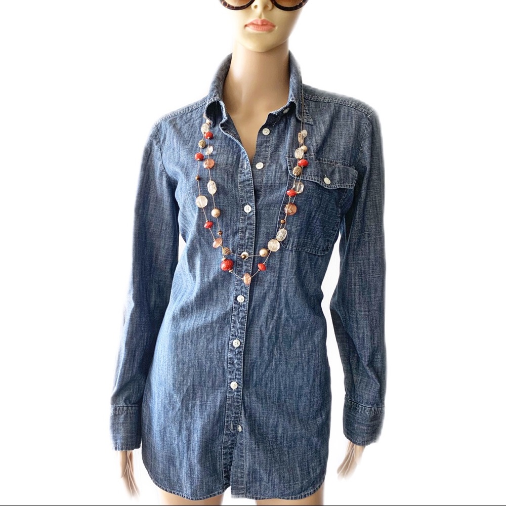 ❤️ New York & Company Blue Shirt Size S - Picture 6 of 7